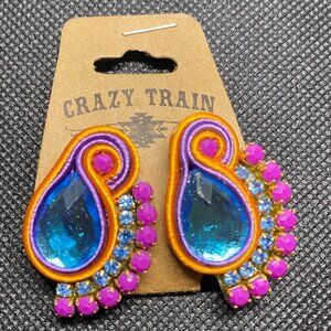 Crazy Train pierced post back earrings - NEW